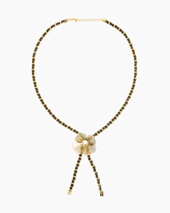 Produktabbildung für Collier mit Blütenanhänger und Zirkonia