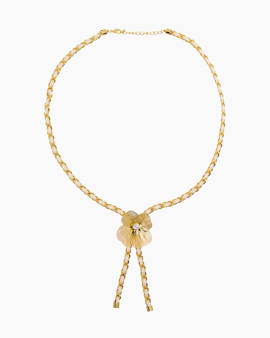 Produktabbildung für Collier mit Blütenanhänger und Zirkonia