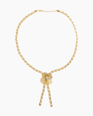 Produktabbildung 3 für Collier mit Blütenanhänger und Zirkonia