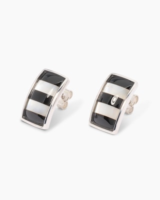 Produktabbildung 2 für Creolen mit Onyx & Perlmutt