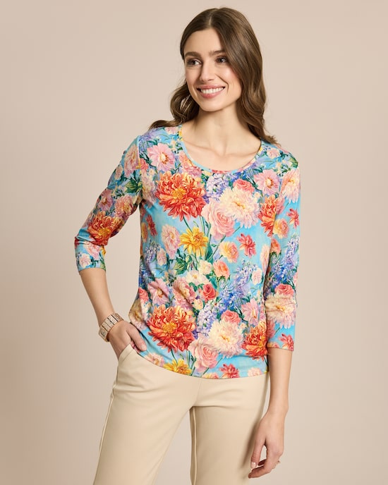 Produktabbildung für Shirt mit Blumenmotiv