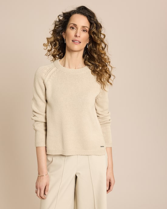 Produktabbildung für Baumwollpullover mit Raglanarm