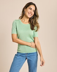 Produktabbildung für Kurzarm Pullover mit Metallicgarn