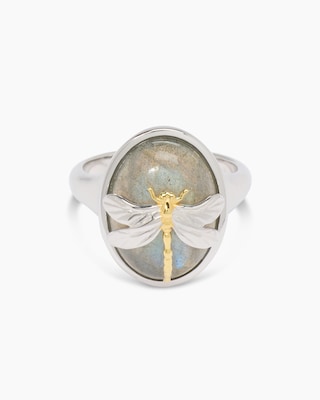 Produktabbildung 1 für Ring mit Labradorit und Libelle