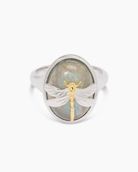 Produktabbildung für Ring mit Labradorit und Libelle
