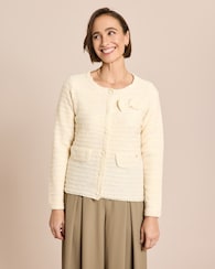Produktabbildung für Strickjacke mit dekorativer Schleife