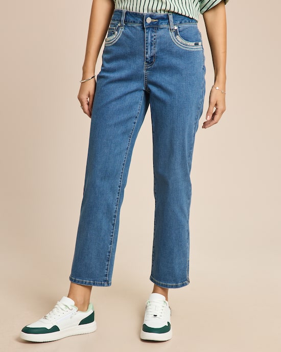 Produktabbildung für Straight leg Jeans mit Stickerei