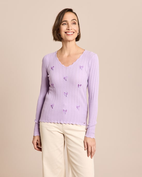 Produktabbildung für Strickshirt mit Stickerei