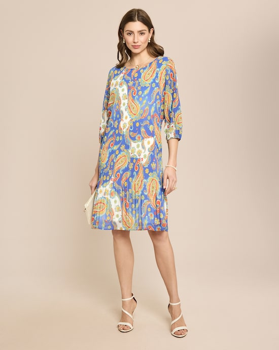 Produktabbildung für Sommerkleid mit Plissee und Paisley