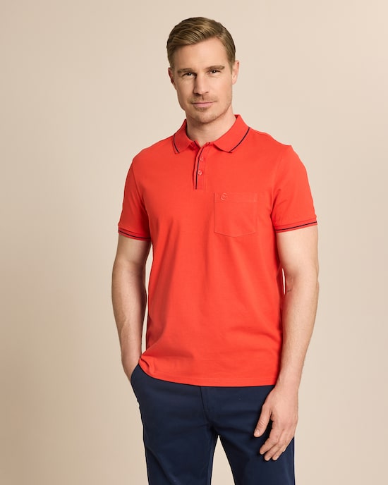 Produktabbildung für Poloshirt mit Kontrastdetails
