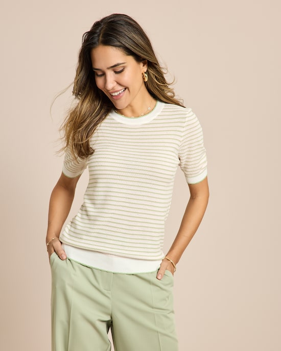 Produktabbildung für Kurzarm Pullover mit Metallicgarn