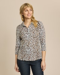 Produktabbildung für Poloshirt aus Jersey mit Animaldruck