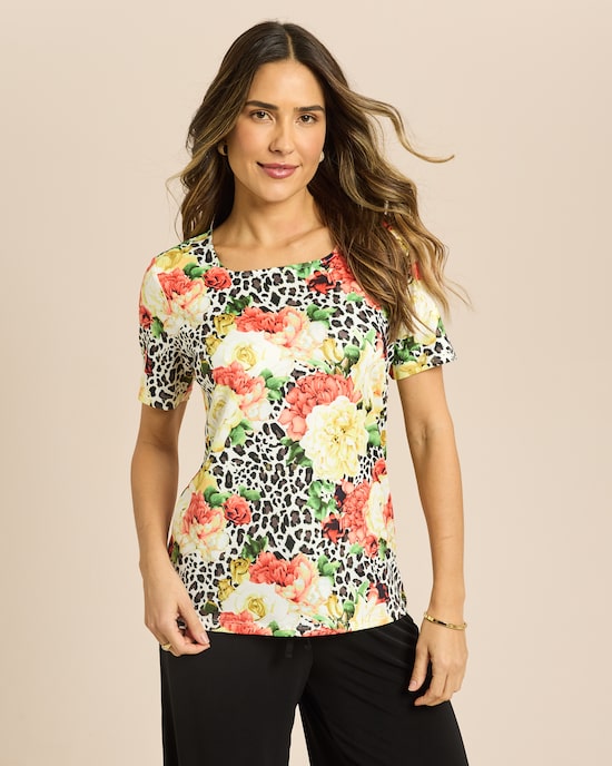 Produktabbildung für Shirt Leopard Flower