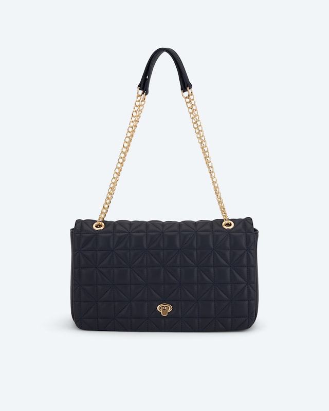 Überschlagtasche in gesteppter Optik