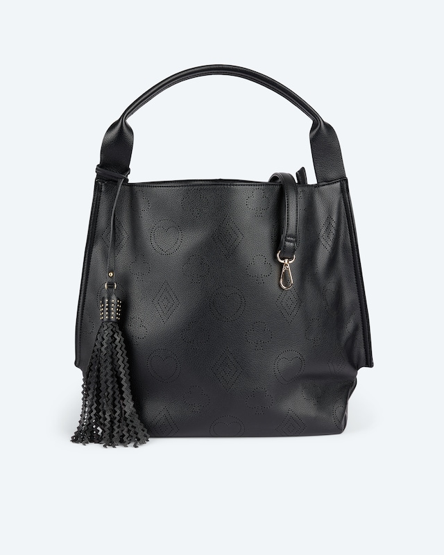 Tasche mit Logo-Ausbrenner und Quaste