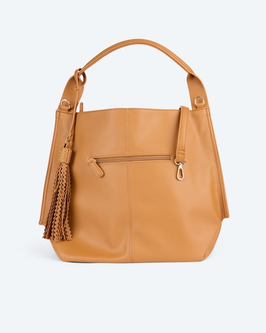 Produktabbildung für Tasche mit Logo-Ausbrenner und Quaste