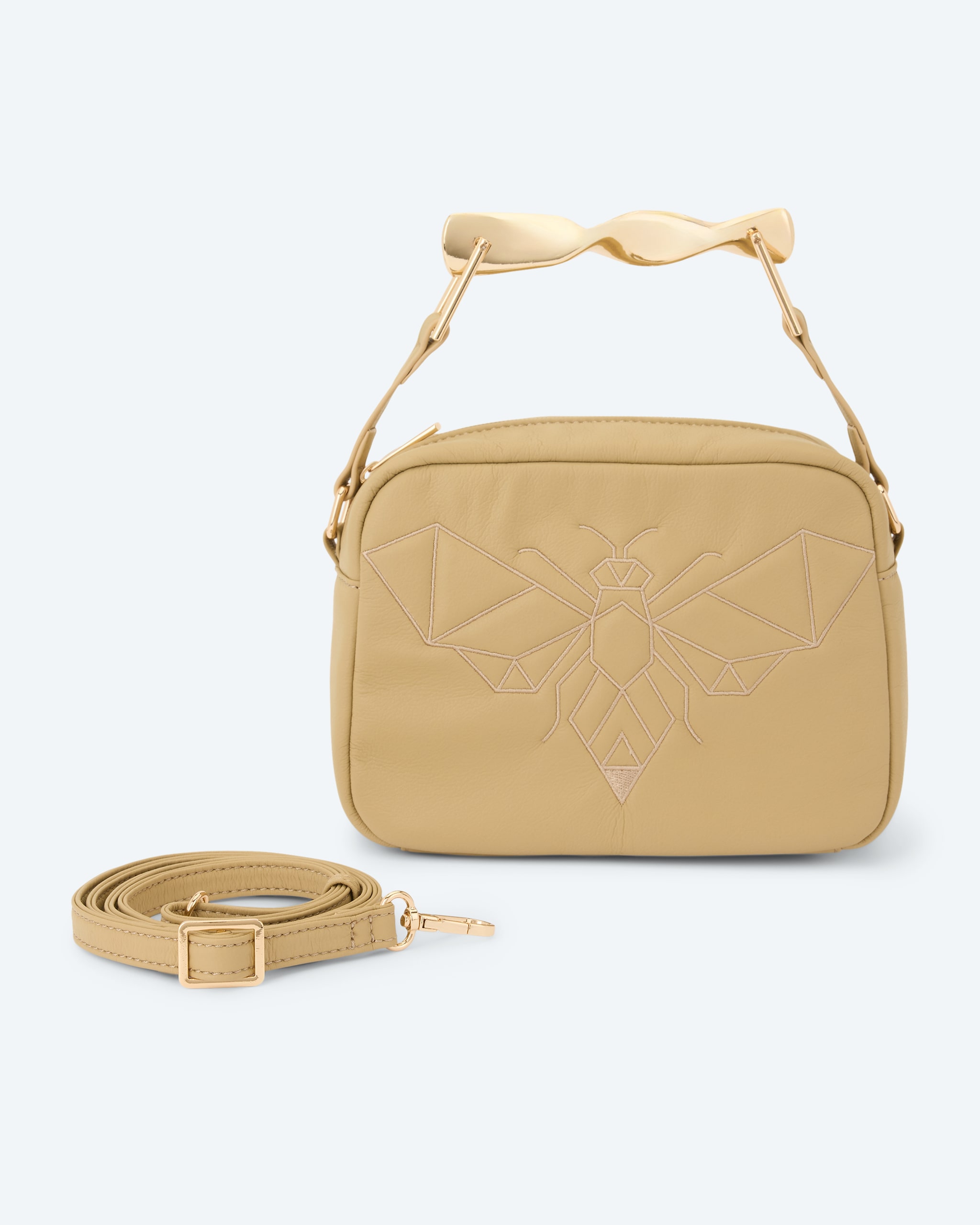 Produktabbildung für Tasche mit Biene und Metallgriff