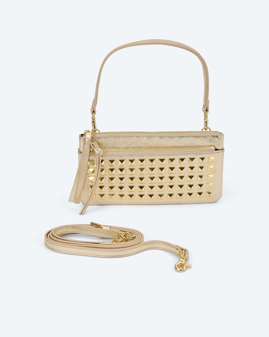 Produktabbildung für Leder-Umhängetasche mit Nieten