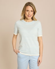 Produktabbildung für Streifenpullover in Halbarm