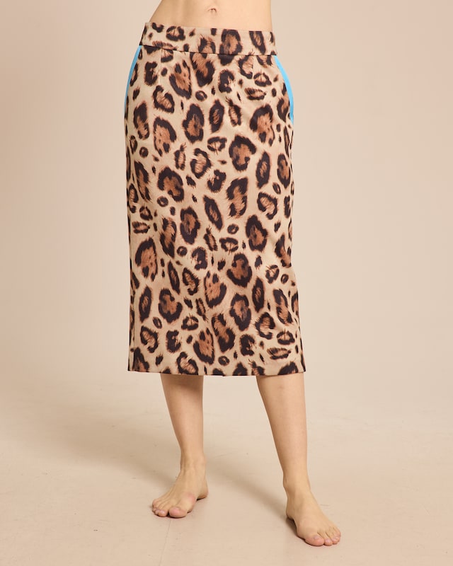 Rock in Veloursoptik mit Jaguar-Print