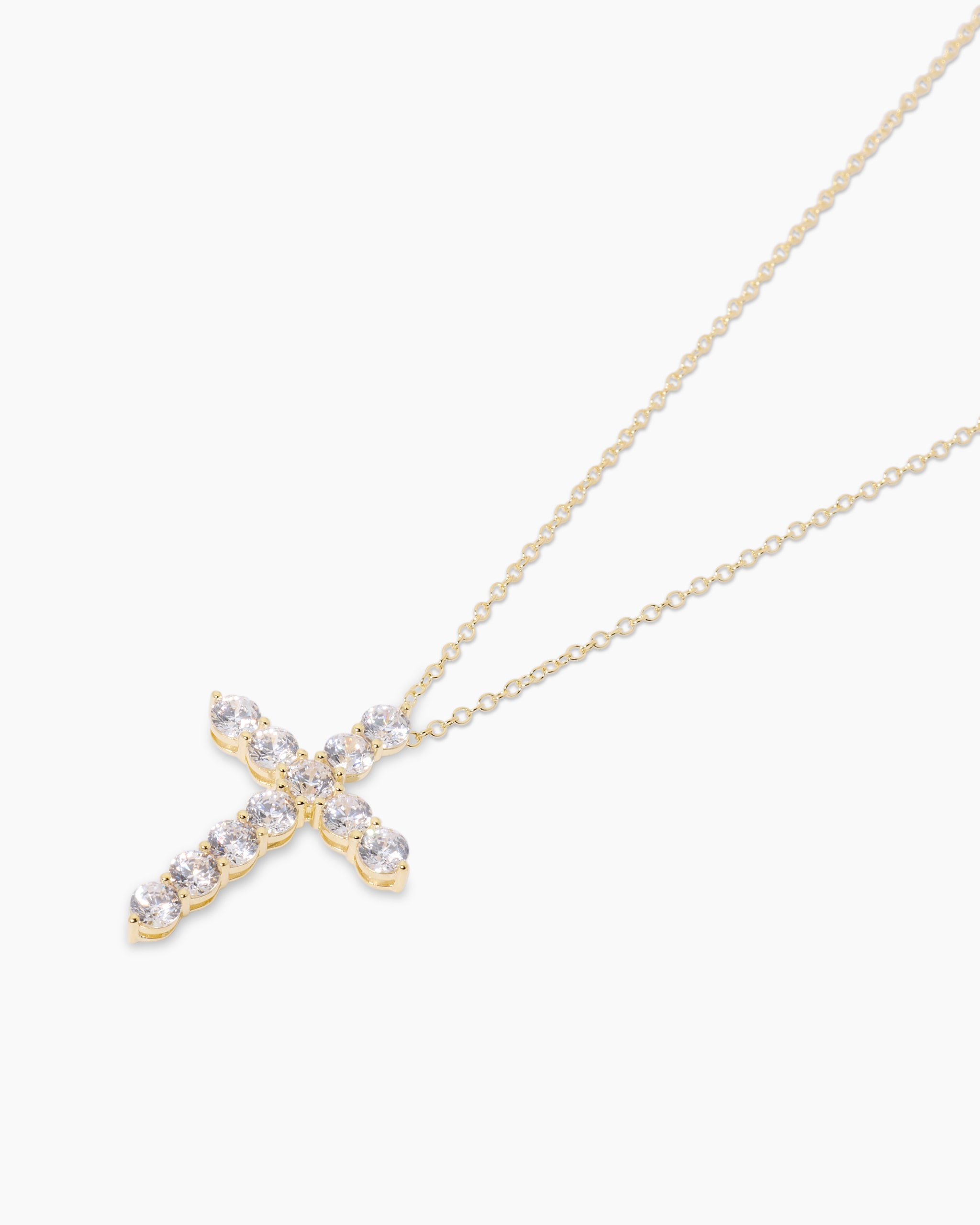 Produktabbildung für Kreuz-Anhänger mit Kette und Zirkonia