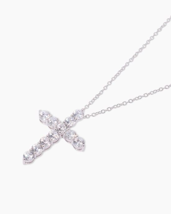 Produktabbildung für Kreuz-Anhänger mit Kette und Zirkonia