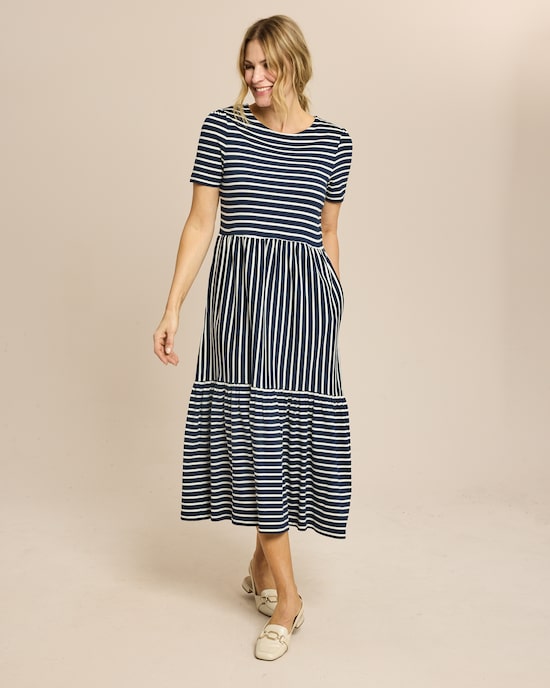 Produktabbildung für Kleid lang geringelt