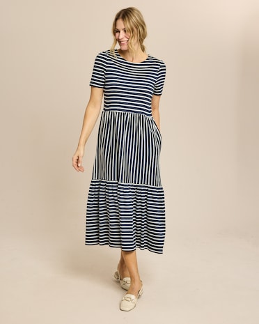 Produktabbildung für Kleid lang geringelt