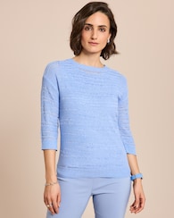 Produktabbildung für Pullover aus Bändchengarn mit Ajour-Muster