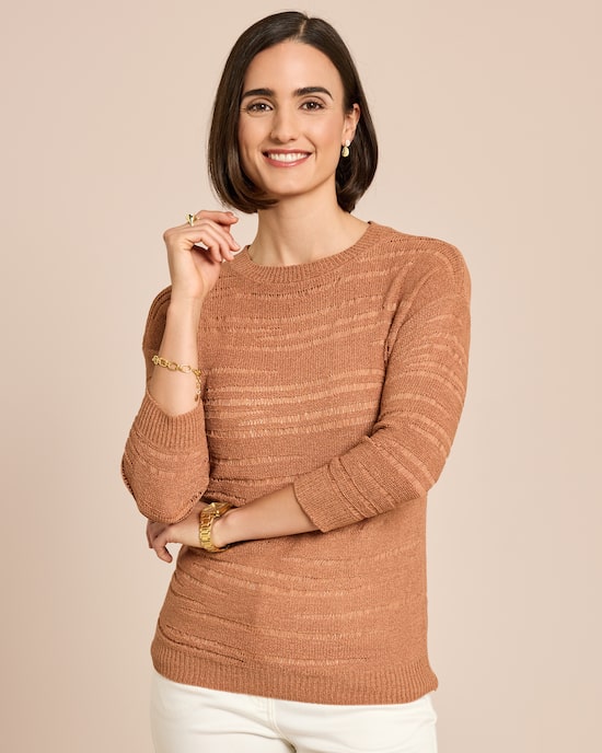 Produktabbildung für Pullover aus Bändchengarn mit Ajour-Muster