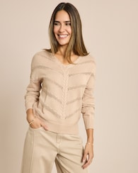 Produktabbildung für Lochstrick Pullover mit Glanzgarn