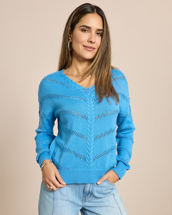 Produktabbildung für Lochstrick Pullover mit Glanzgarn