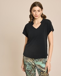 Produktabbildung für Jerseybluse mit Spitzenband