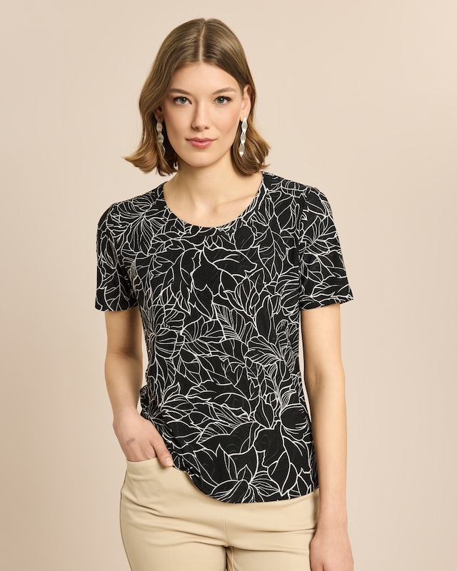 Shirt Sporty-Flower mit Jacquard