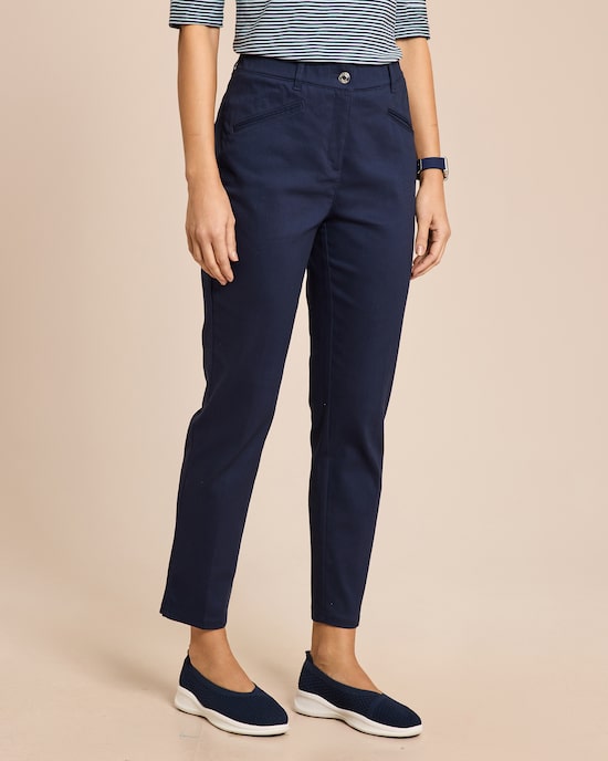 Produktabbildung für Slim Fit Twill Stretch Hose verkürzt