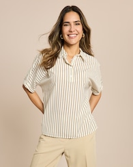 Produktabbildung für Kurzarm Bluse mit Streifen