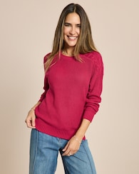 Produktabbildung für Pullover mit Schulter-Zopfdetail