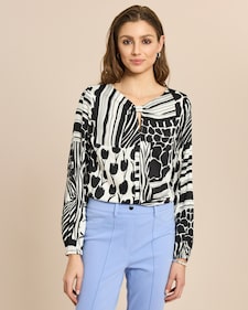 Produktabbildung für Bluse in Viscose-Stretch mit Druck