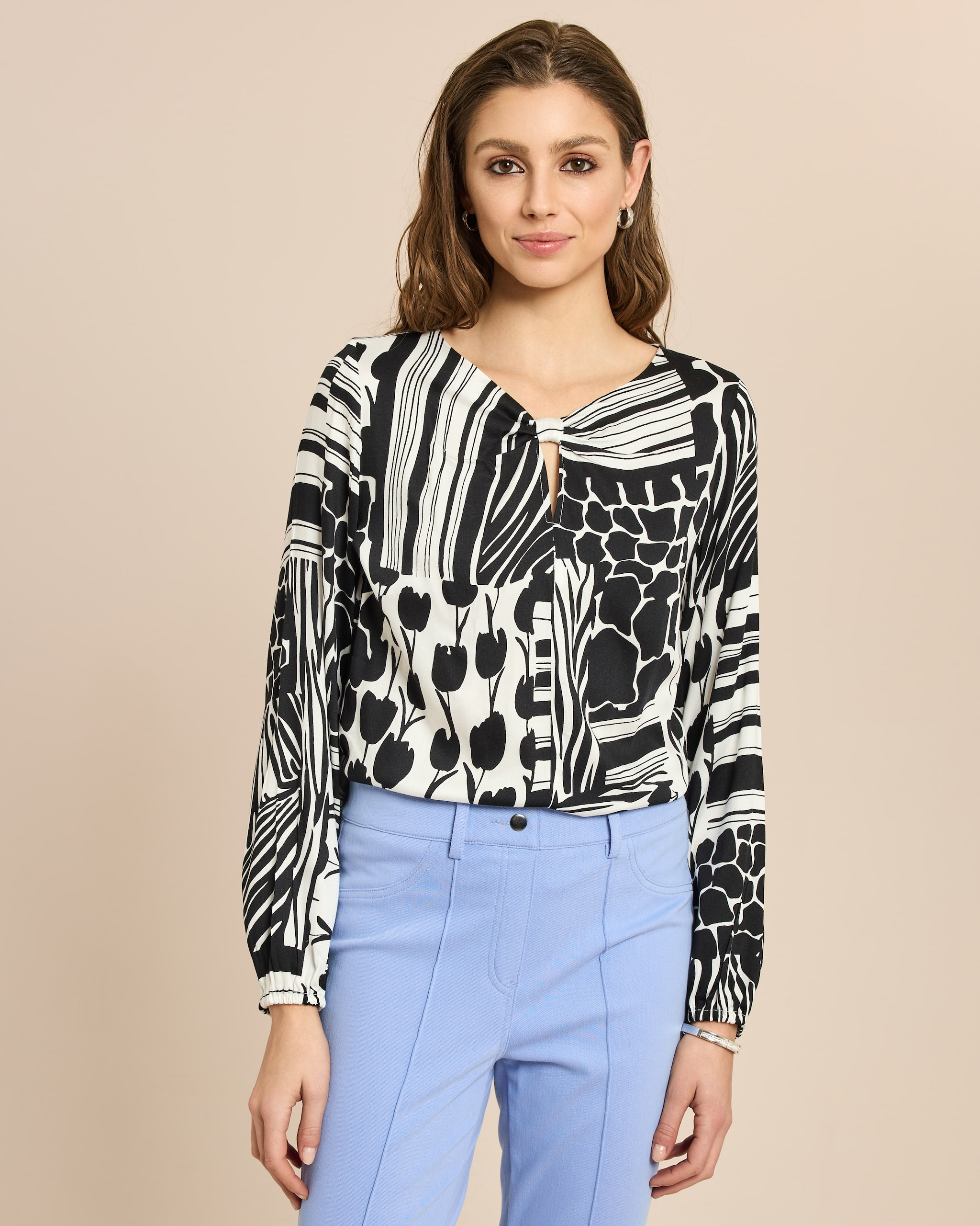 Produktabbildung für Bluse in Viscose-Stretch mit Druck