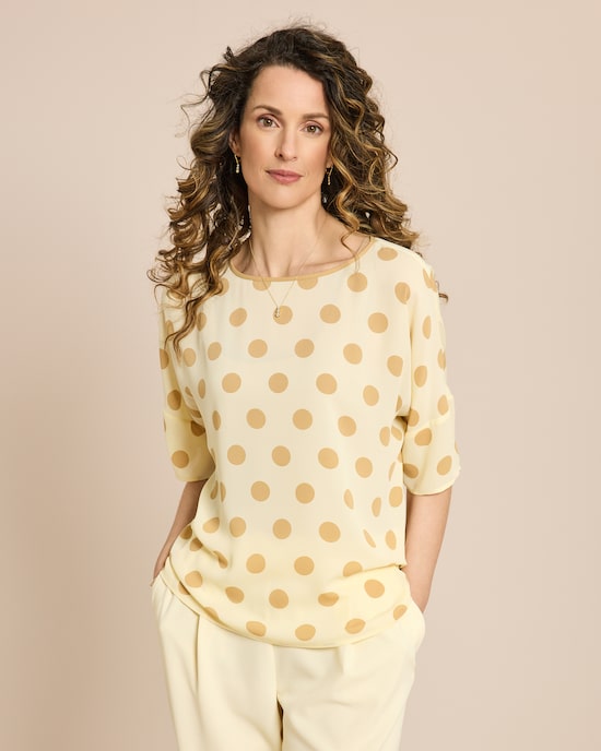 Produktabbildung für Bluse mit Tupfen kurzarm