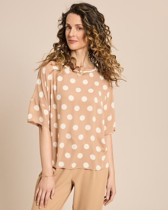 Produktabbildung für Bluse mit Tupfen kurzarm