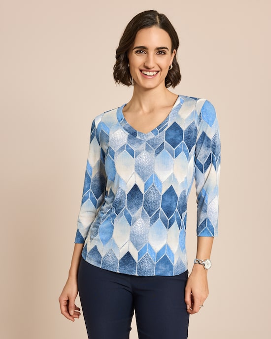 Produktabbildung für Shirt mit Rhomben-Druck