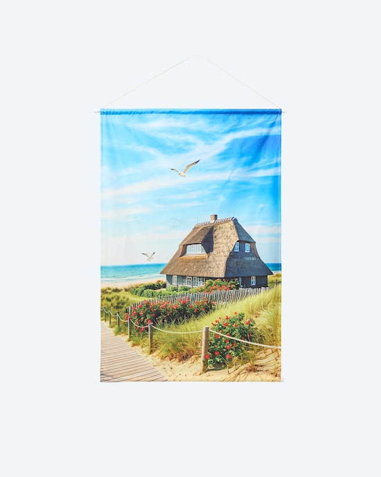 Produktabbildung für LED-Stoff-Wandbild "Strandhaus"