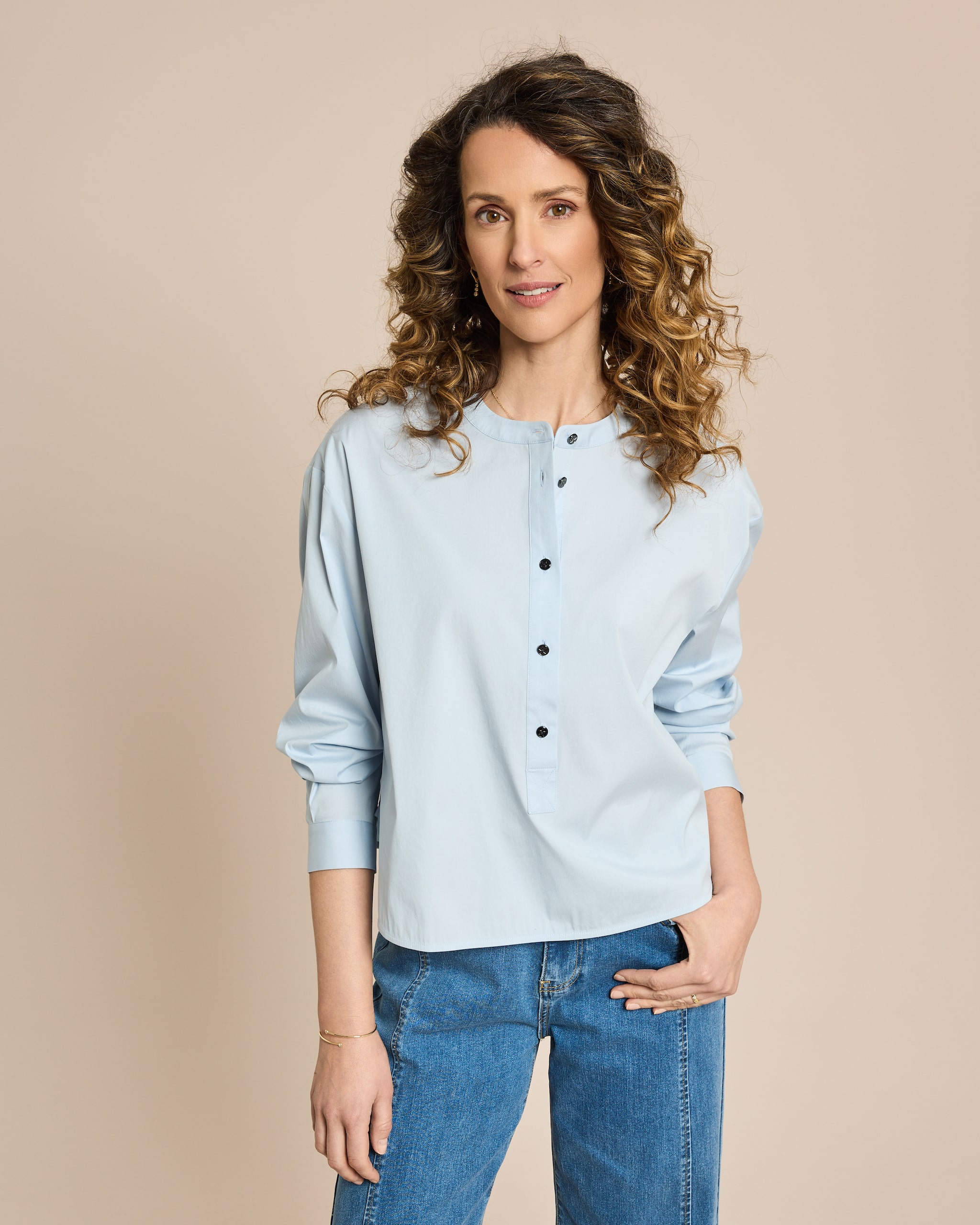 Produktabbildung für Baumwollstretch Bluse boxy