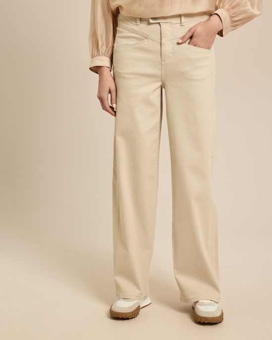 Produktabbildung für Wide Leg Jeans mit Verschlussdetail