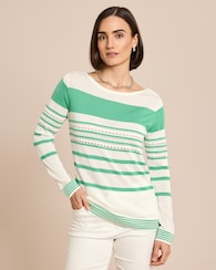 Produktabbildung für Pullover aus Lyocell mit Streifen