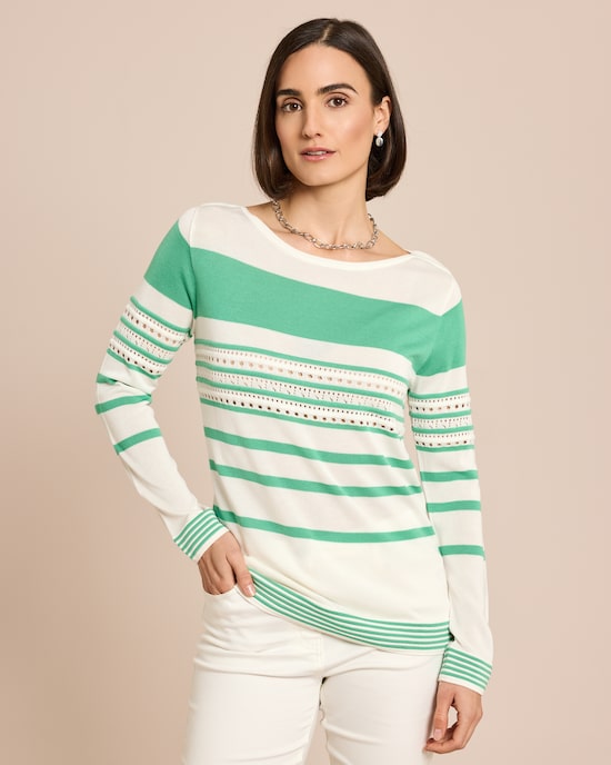 Produktabbildung für Pullover aus Lyocell mit Streifen