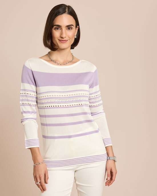 Produktabbildung für Pullover aus Lyocell mit Streifen