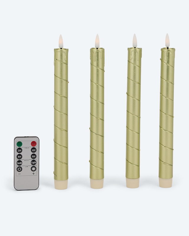 Stabkerzen mit LED-Draht, 4tlg.