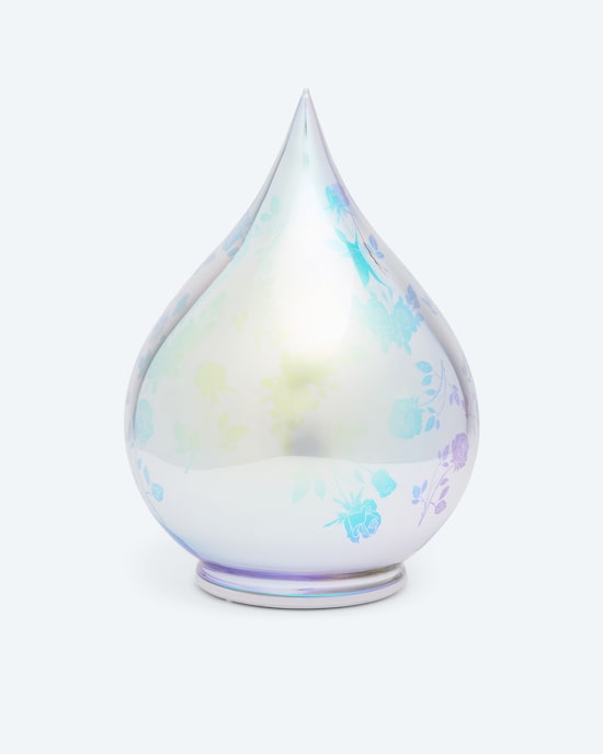 Produktabbildung für LED-Glastropfen "Rosen" mit Drehfunktion